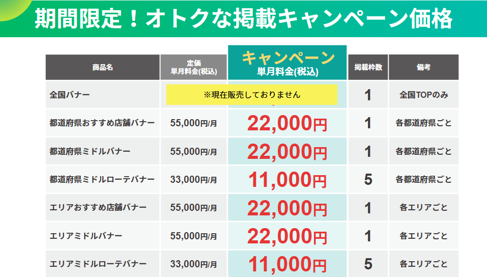 ただいまオトクなキャンペーン実施中！